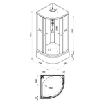 Душевая Кабина Грэй-Блэк 90*90 В