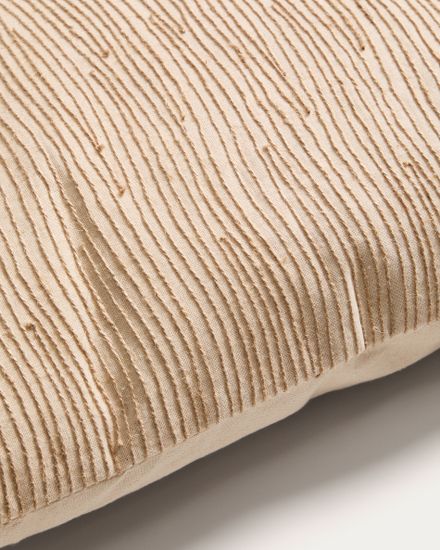 Чехол для подушки Belae из хлопка цвета экрю с вышивкой из джута, 40 x 60 см