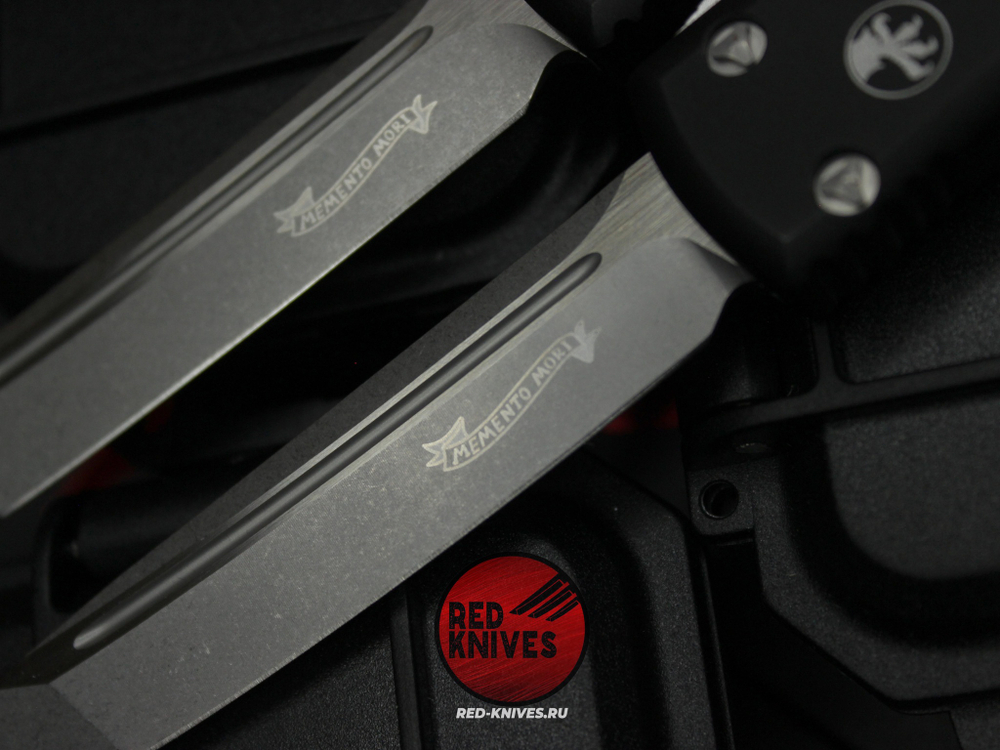 Нож Microtech Ultratech Death Card TantoT/E A+++ (Левый) - Memento Mori, клинок апокалиптик