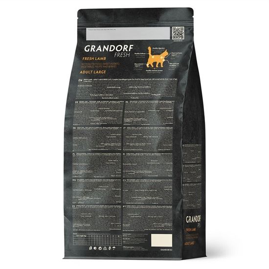 Grandorf Fresh Сухой корм для взрослых крупных кошек Ягненок с бататом