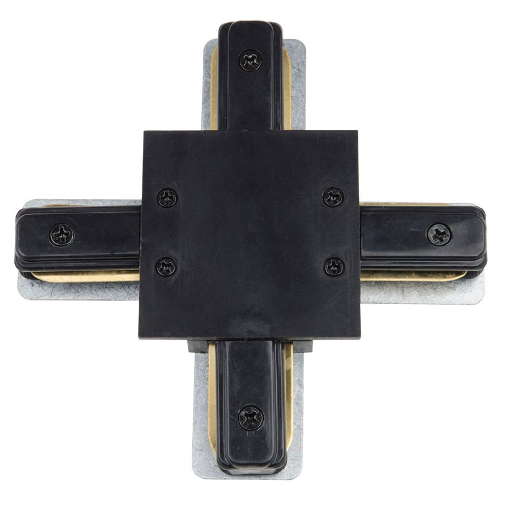 UBX-Q123 R41 BLACK 1 POLYBAG Соединитель для шинопроводов типа R, Х-образный. Однофазный. Черный. ТМ Volpe
