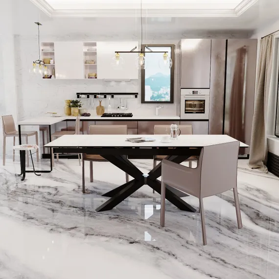 Стул с подлокотниками Barrie кожа капучино