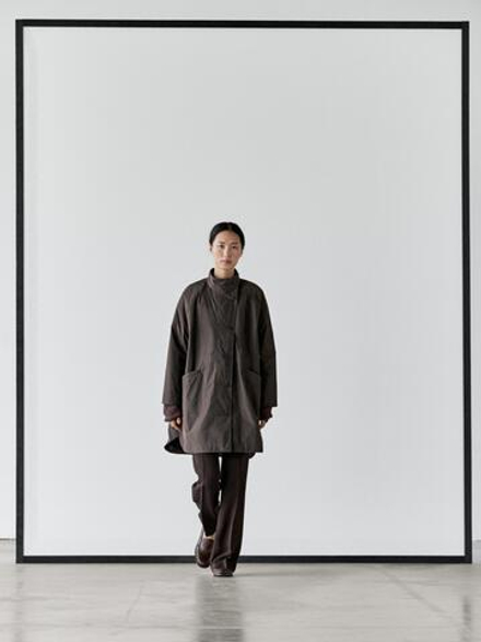 Massimo Dutti Длинная стеганая куртка, коричневый