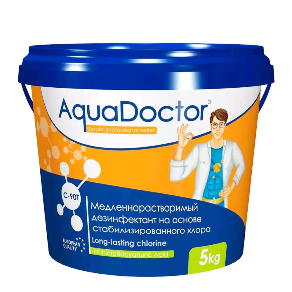 AquaDoctor C-90T - Таблетки для бассейна хлорные по 200гр - 5кг