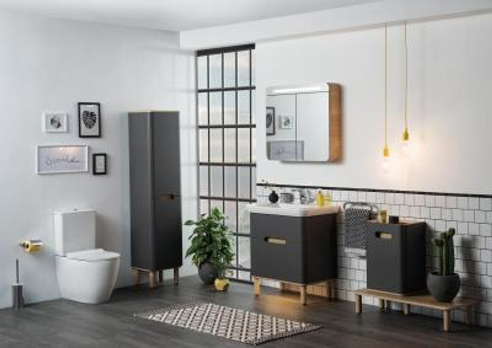 Тумба с раковиной VitrA Sento 65 с 2 ящиками антрацит матовый