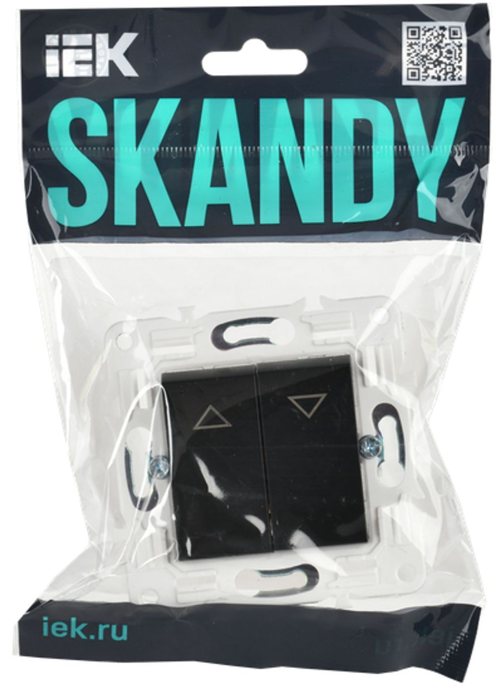 SKANDY Выключатель жалюзи 10А SK-V12Bl черный IEK