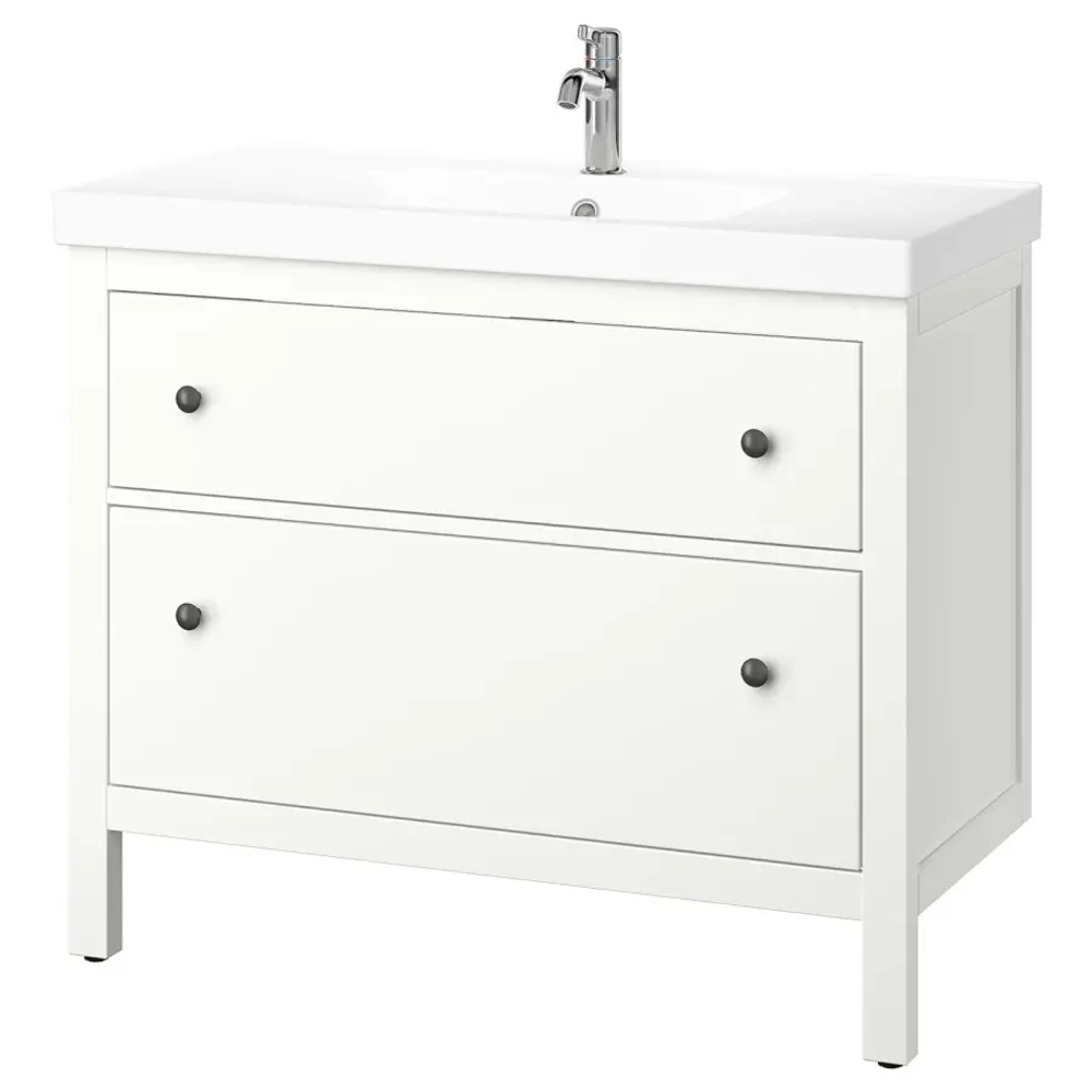 Тумба для ванной - HEMNES / ORRSJÖN /ORRSJОN  IKEA/ ХЕМНЕС/ОРРСЬЕН ИКЕА, 102х49х89 см, белый