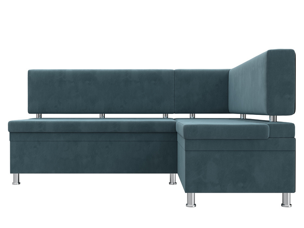 Диван кухонный угловой Стайл правый угол, Бирюзовый, Велюр, 111656
