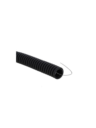 Труба гофрированная ПВХ d25мм с протяжкой черн. (уп.50м) Plast EKF tg-z-25-50-black