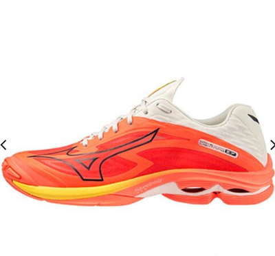 MIZUNO, WAVE LIGHTNING Z8, Volleyball, Radiant Red/White/Carrot Curl, MEN, US 9 /EUR 42 /UK 8 /СМ 27