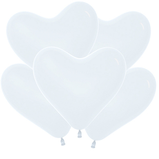 Сердце 12" Белый, Пастель / White 005 Sp