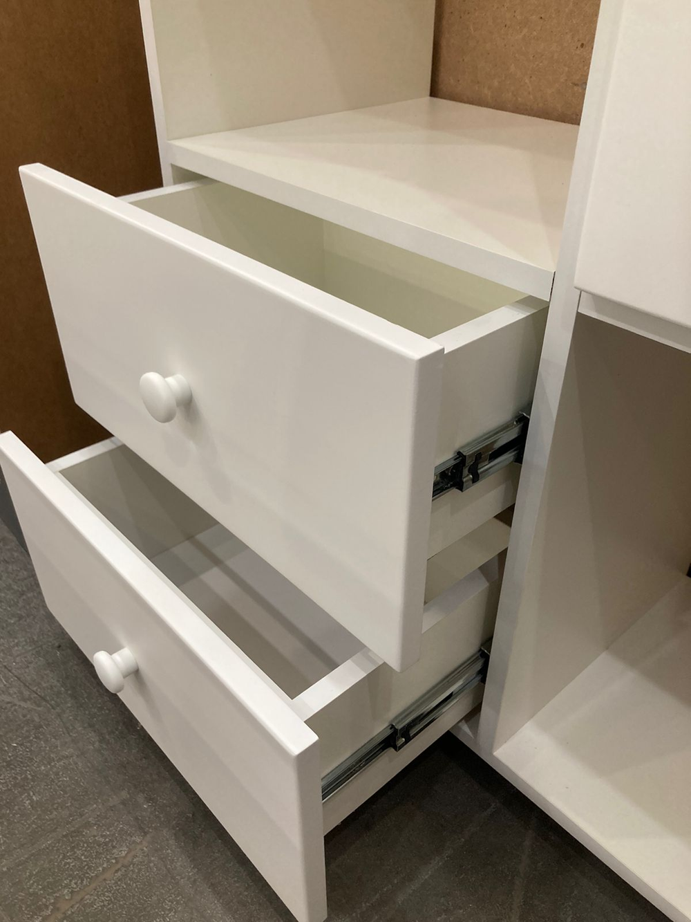 Стеллаж Кубик В-1 МДФ белый/белый