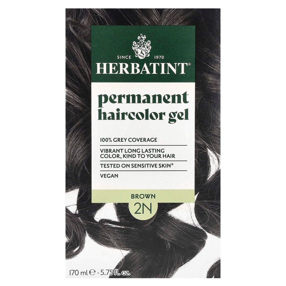 Herbatint, перманентная гель-краска для волос, 2N, коричневый, 135 мл (4,56 жидк. унций)