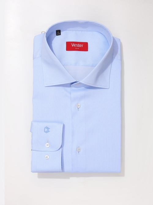 Сорочка мужская VESTER длинный рукав, цвет голубой, бамбук/пэ 515182 07