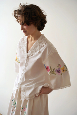 Рубашка с вязанным кружевом