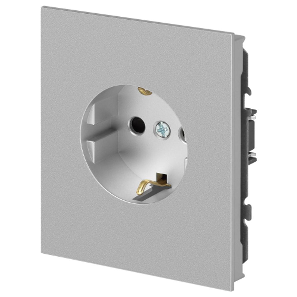 Розетка ЭРА Arktik 16-2101-03 с заземлением 2P+E Schuko 16А-250В алюминий | Эра Arktik
