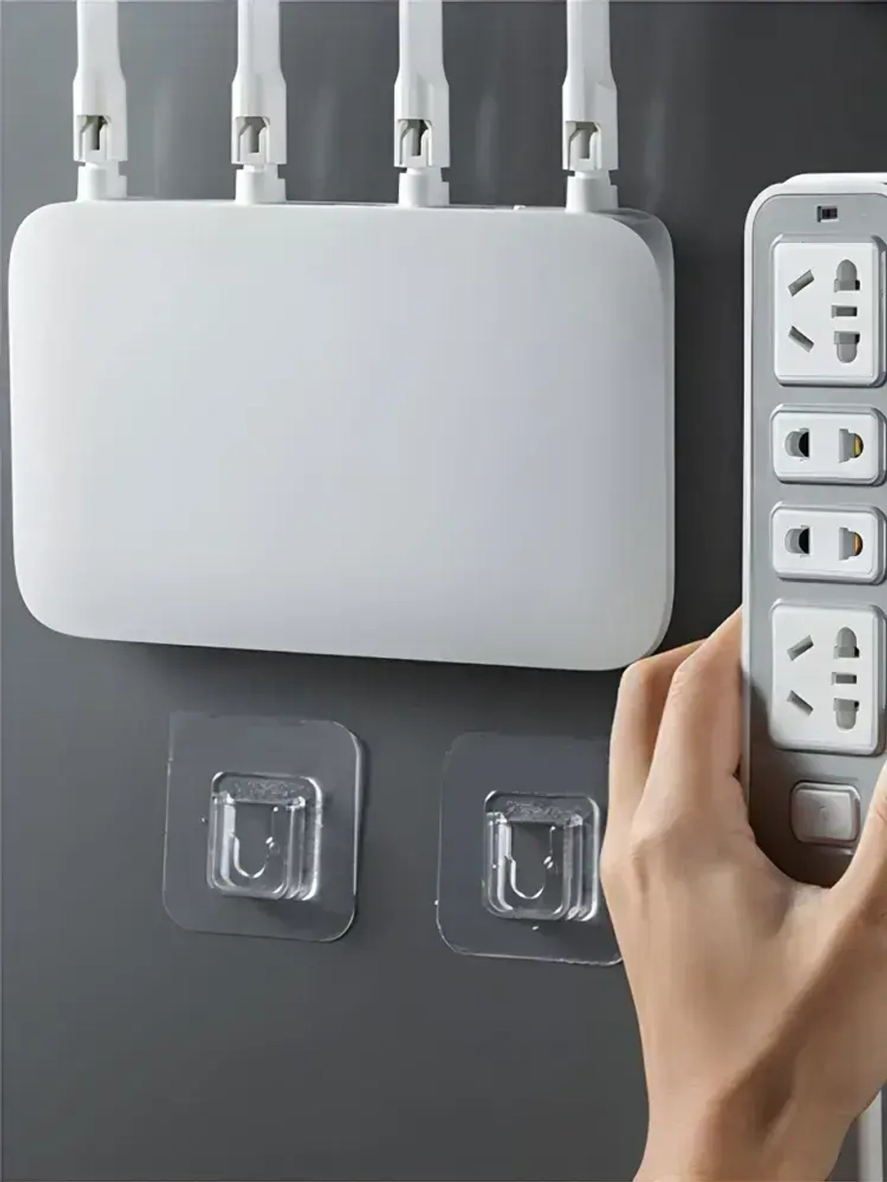 Универсальное крепление для удлинителя и роутера 5 пар, держатели сетевого фильтра, розеток, картин и потртретов, без сверления стены, самоклеющиеся