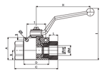 Кран 2-х ходовой шаровый M18x1.5 12L DN10 P=500 с отверстиями для монтажа