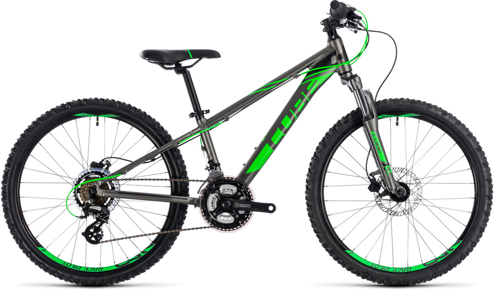 Велосипед CUBE 2018 KID 240 Disc  grey´n´flashgreen 24 uni
