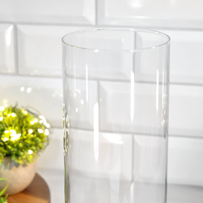 Ваза для цветов "Romantica" 9,5*9,5*30см, прозрачное стекло