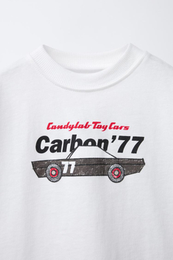 ZARA ФУТБОЛКА С ПРИНТОМ CANDYLAB ©, ЭКРЮ