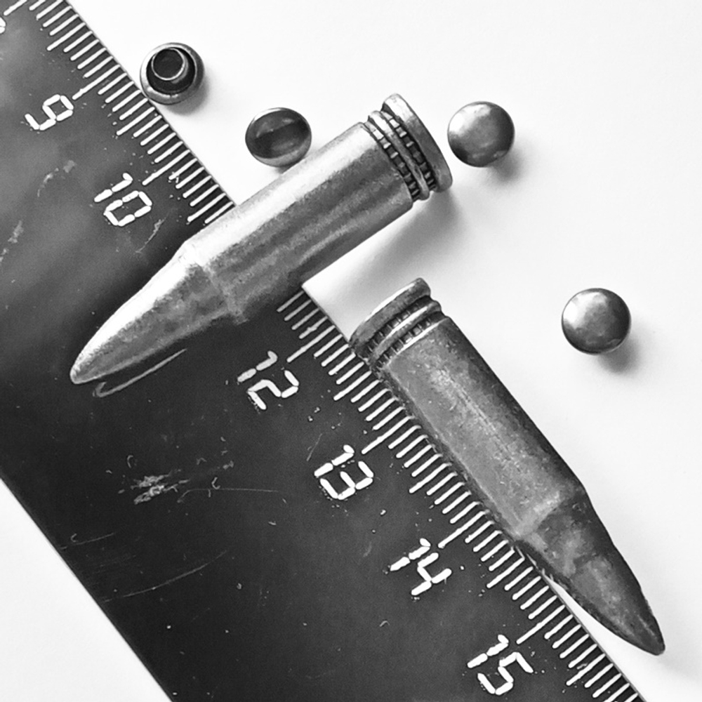 Заклепки "Пуля" 9x36мм (2 ШТ) под античное серебро, для декора сумок, браслетов, рюкзаков, кепок