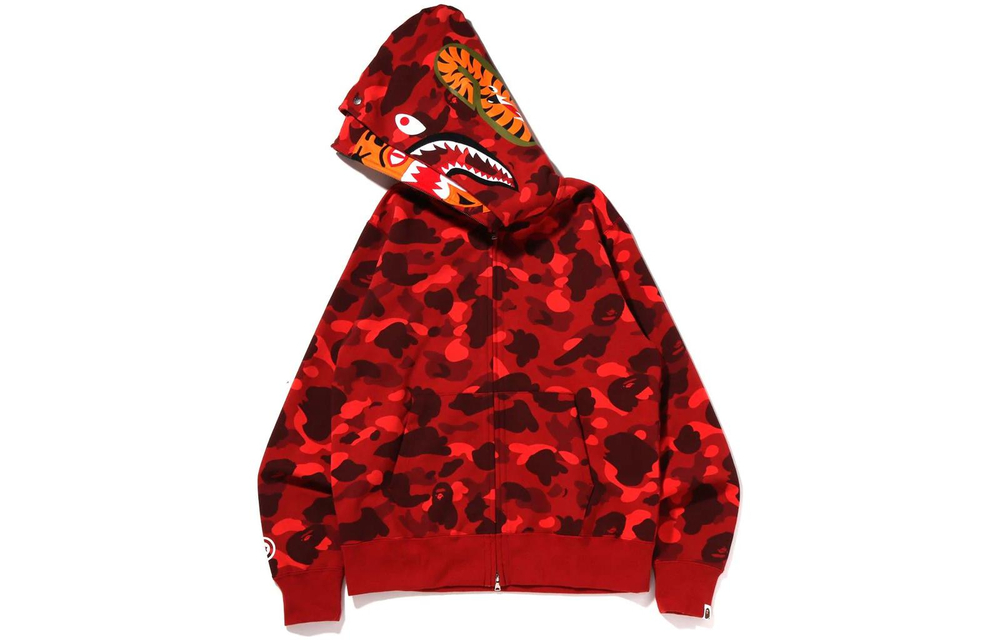 A Bathing Ape Color Camo Tiger Shark Wide Full Zip Double Худи Ss22
