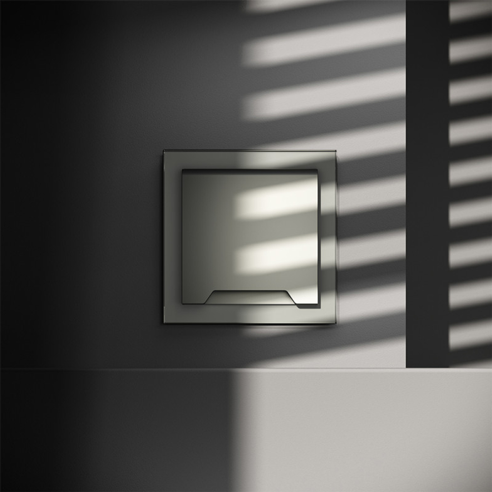 Розетка встраиваемая VOLTUM S70 с заземлением, защитными шторками и крышкой 16А, (сталь)