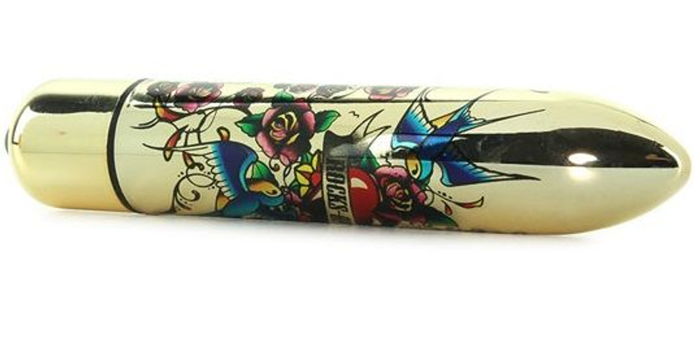 Золотистый вибратор If You Love Me - 16 см. (Цвет: золото)