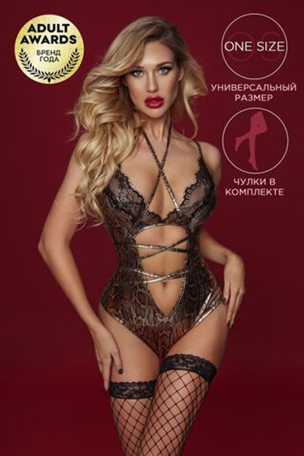 Боди Lux со змеиным принтом