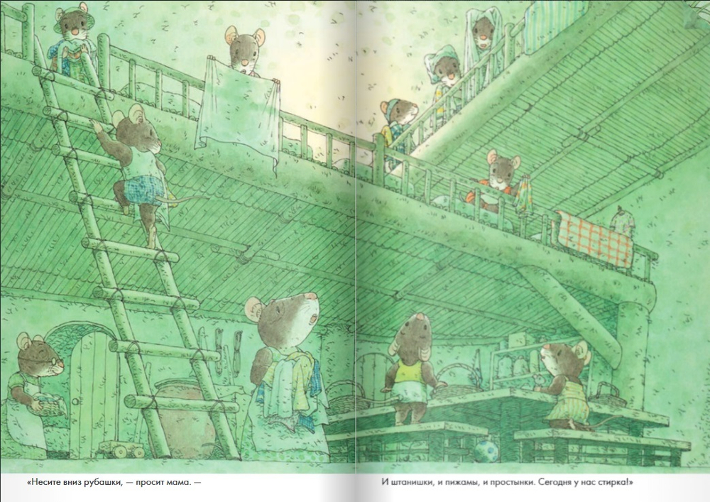 14 лесных мышей. Стирка