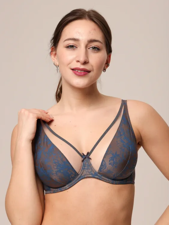 Бюстгальтер Zebra бралетт мягкая чаша на каркасах (принт/графит)