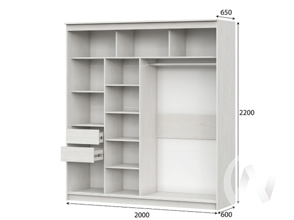 Шкаф-купе №25 2,0 Грей