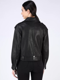 Кожаная куртка демисезонная косуха оверсайз