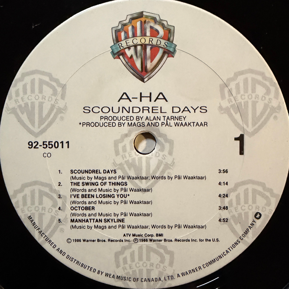 a-ha - Scoundrel Days (Канада 1986г.)