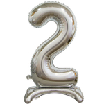 Шар фольгированный Цифра 2 75 см (Серебряный)