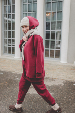 Худи на молнии с начесом, «Бордо»