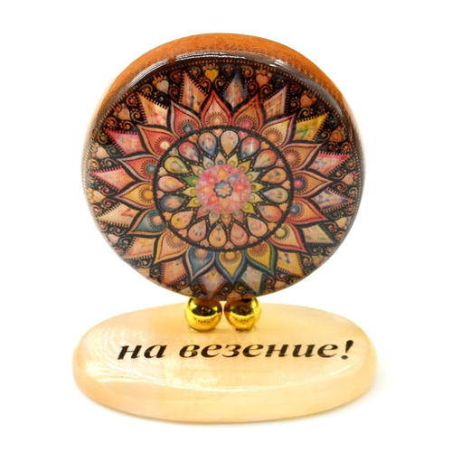 Сувенир из селенита на подставке мандала "На везение" 45*26*55мм