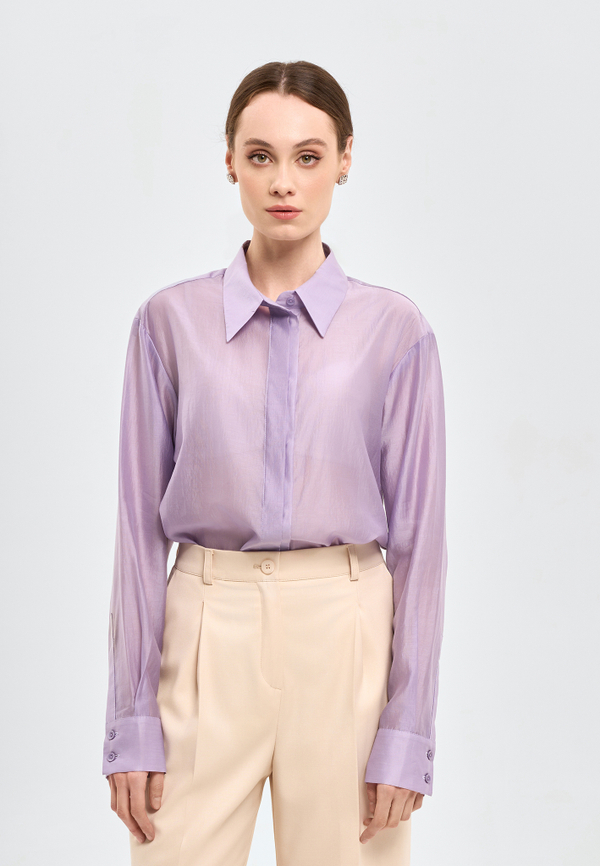 Рубашка из вуали лавандовый раф