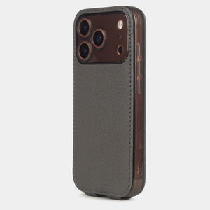 Кожаный чехол для iPhone 17 Pro Max, теленок серого цвета