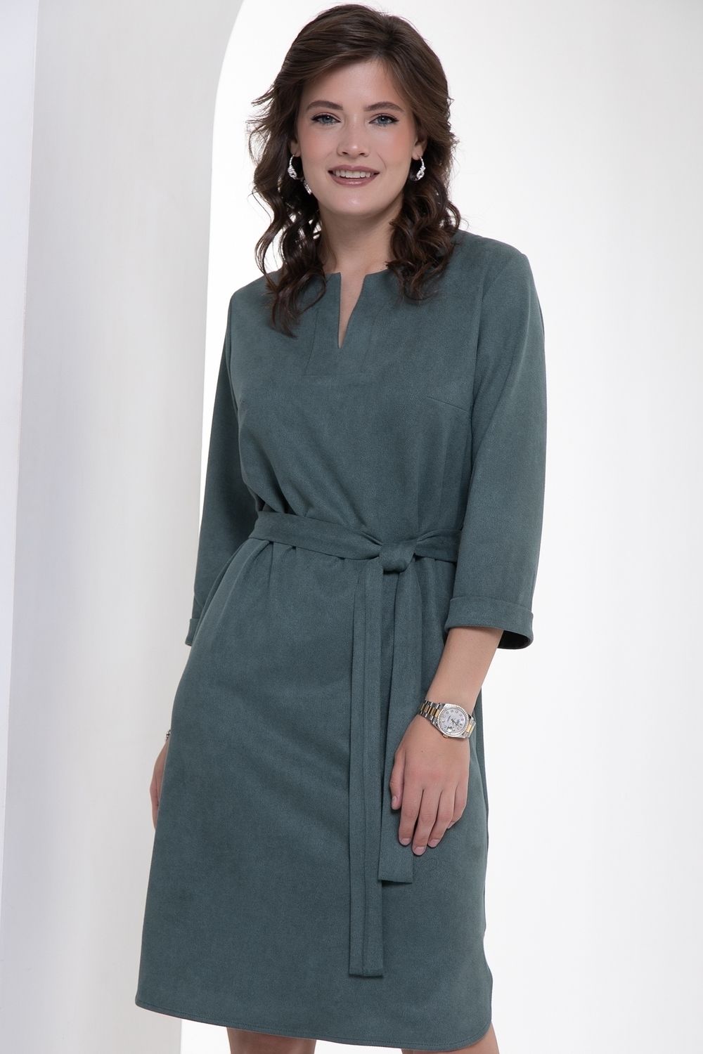 Платье Натали (вельвет, мята) Diolche (Акция)