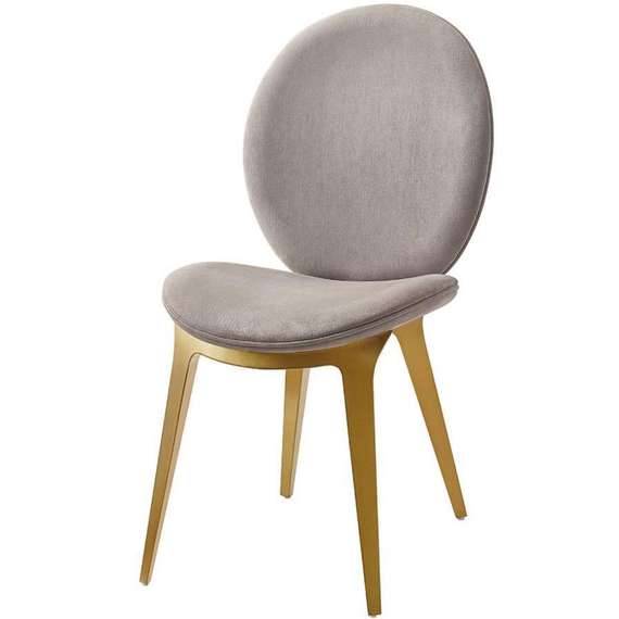 Стул Cava серо-бежевый с золотыми ножками