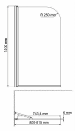 Шторка для ванной WasserKRAFT Leine 35P01 80x140 с фиксатором
