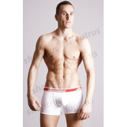 Мужские трусы хипсы белые с красной резинкой Aussiebum AB00154