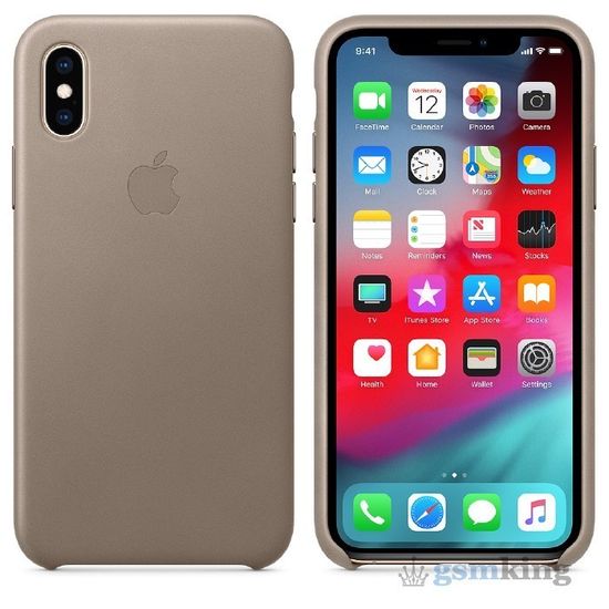 Leather Case iPhone X/XS Taupe (Платиново-серый)