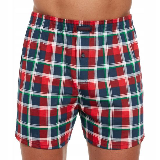 Трусы мужские семейные для больших мужчин Cornette Comfort красно-сине-зелёная клетка 008/274
