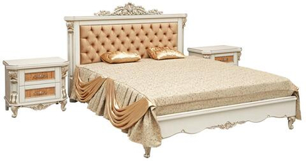 Кровать двойная «Альба» (декор. изголовье)