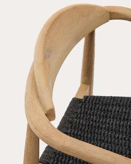 Стул Glynis массив эвкалипта с черным сиденьем