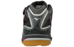 Mizuno Wave Artemis 4 Mid Slip Resistant Abrasion Resistant Mid top Volleyball Shoes Women"s Black Silver Pink