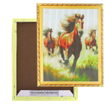 Алмазная мозаика Alingar, на подрамнике, с полным заполнением, (глянц) дизайн рамка, 30х40 см, 20 цветов, "Лошади"
